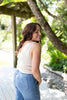Classic Ribbed Vneck Tank - Oatmeal