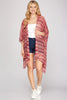 Crochet Knit Cover Up - Fuchsia