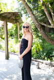 Sleeveless Jumpsuit with Back Tie: Black