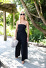 Sleeveless Jumpsuit with Back Tie: Black
