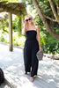 Sleeveless Jumpsuit with Back Tie: Black