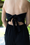 Sleeveless Jumpsuit with Back Tie: Black