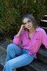 Linen Button Up Shirt - Pink