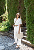 Two Piece Button Up Pant Set - White
