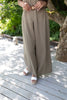 Linen Jumpsuit with Belt - Olive