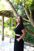 Linen Jumpsuit with Belt - Black