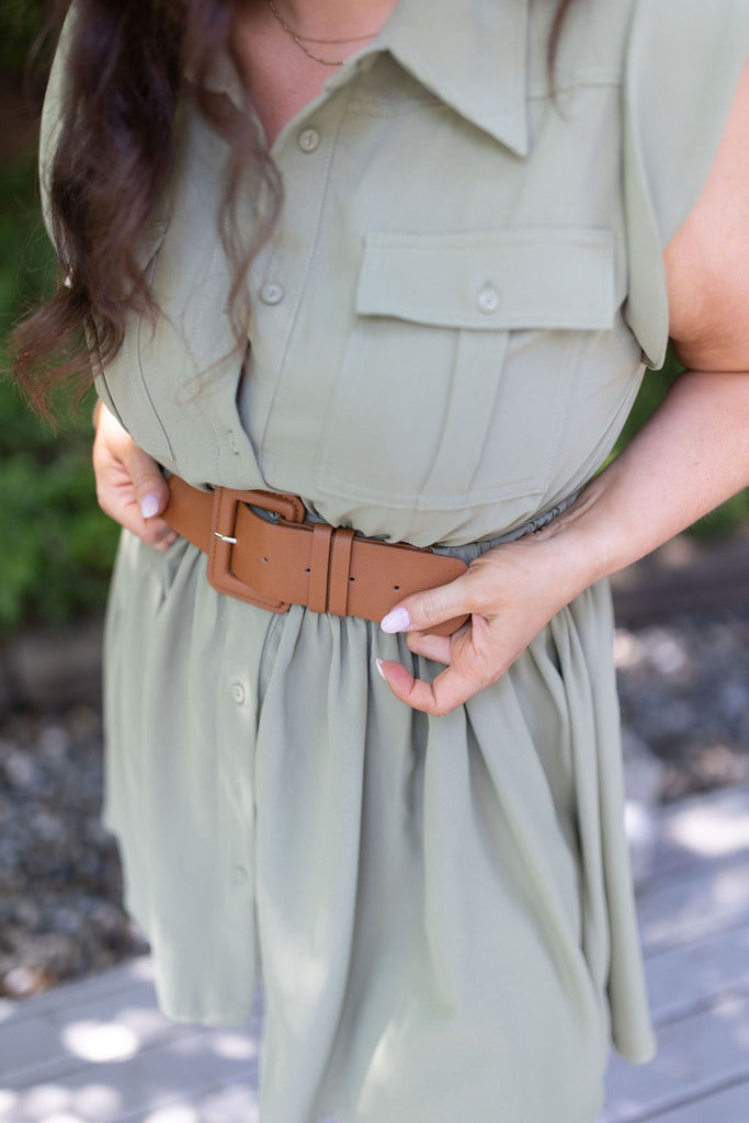Safari Style Dress - Olive