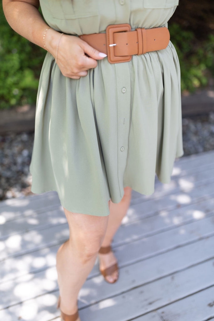 Safari Style Dress - Olive