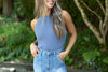 Classic Ribbed Tank - Blue