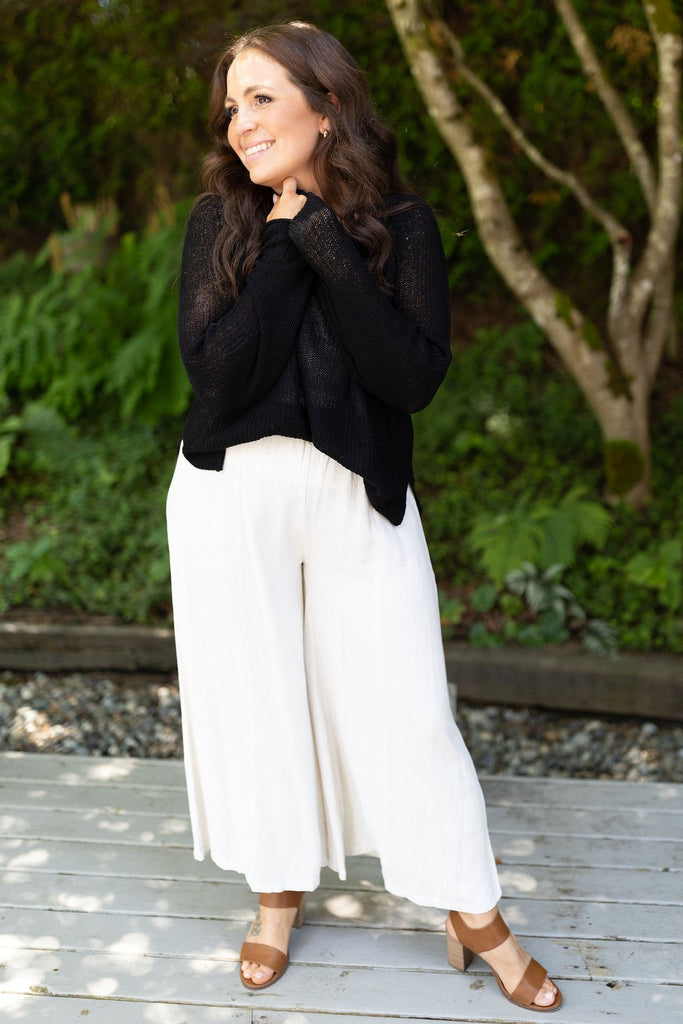 Lightweight Knit Sweater - Black