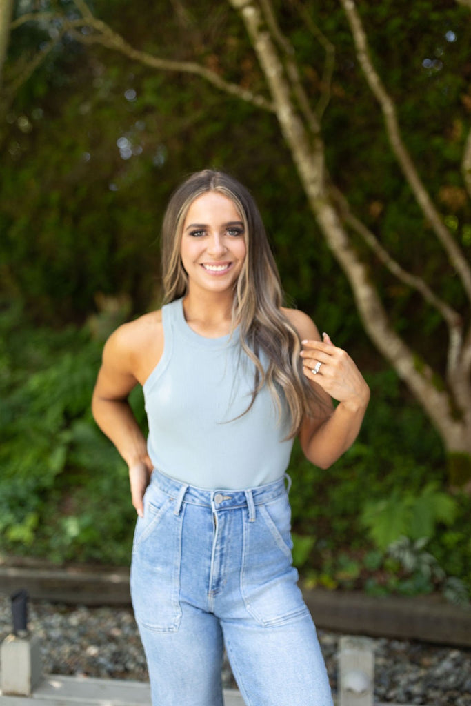 Classic Ribbed Tank - Seafoam