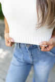 Cropped Tank Sweater - White