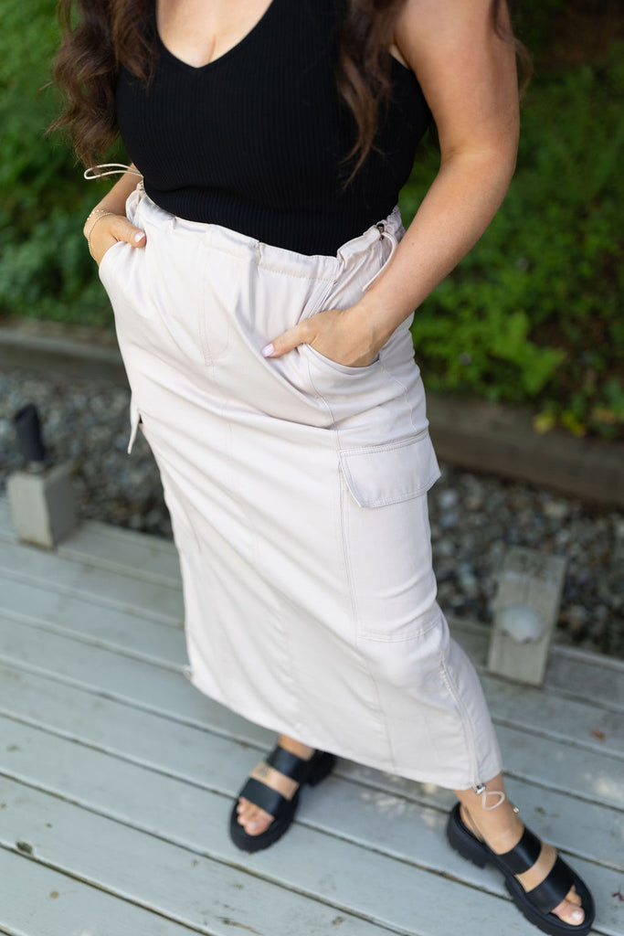 Cargo Pocket Skirt - Sand