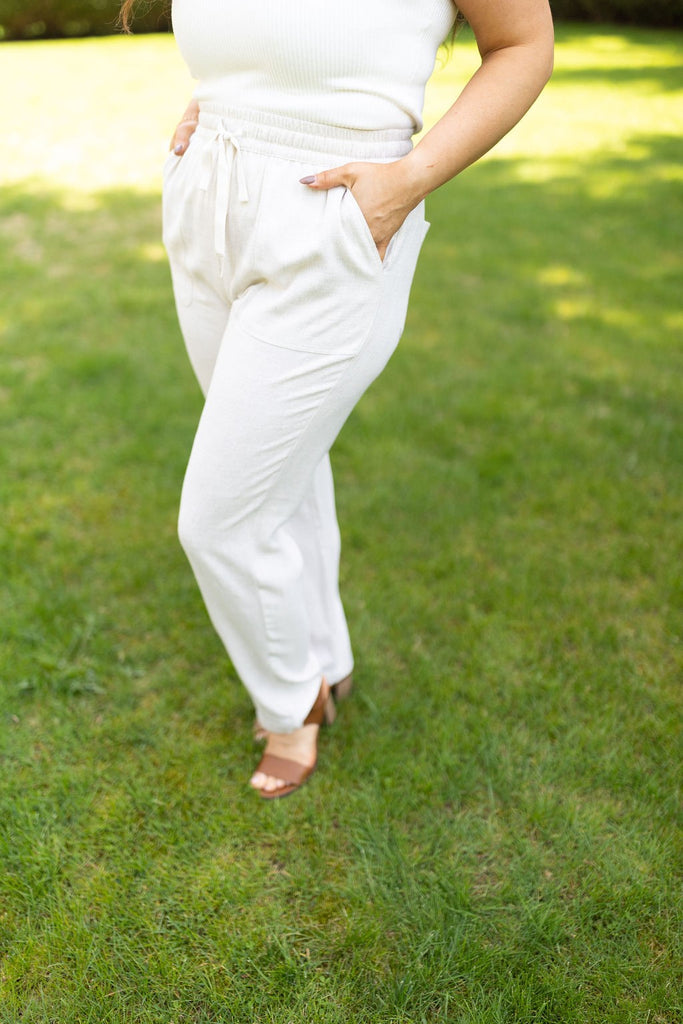 Drawstring Linen Pant - Oat