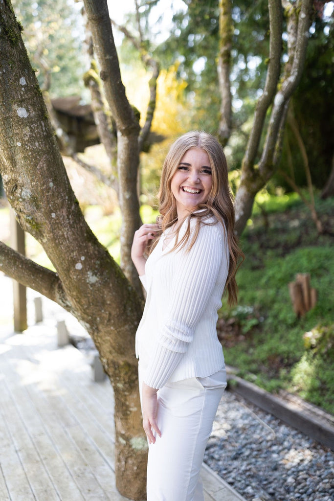 One Button Cardigan - White