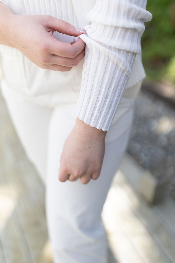 One Button Cardigan - White