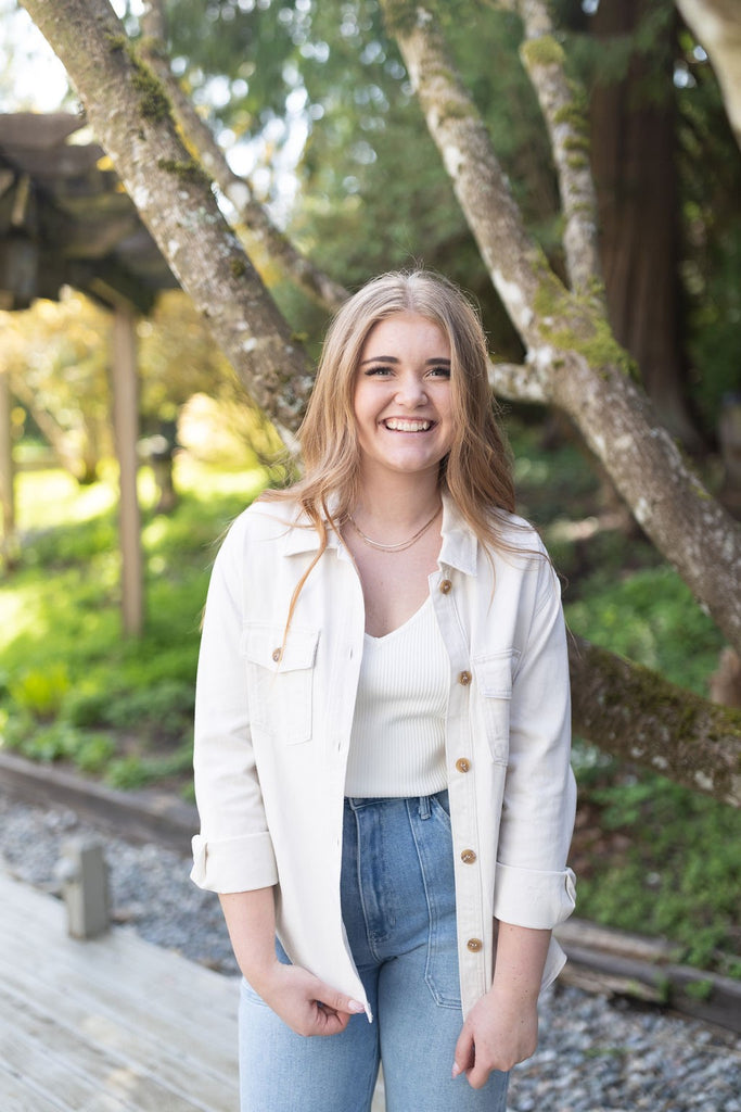 Button Up Denim Shirt/Jacket - Stone