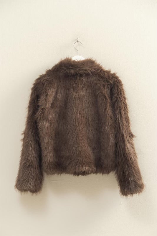 The Elevated Classic Faux Fur Jacket - Brown