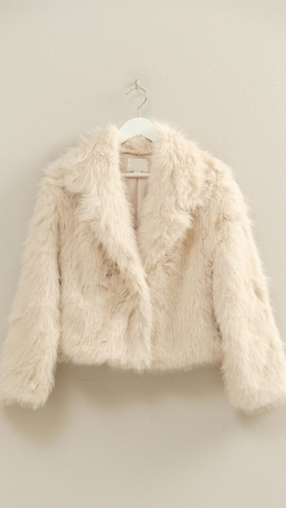 The Elevated Classic Faux Fur Jacket - Cream