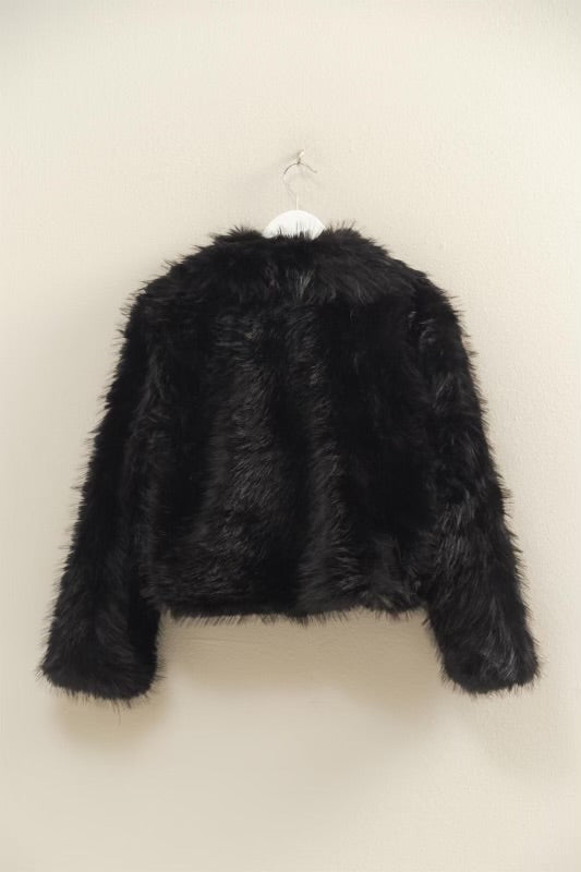 The Elevated Classic Faux Fur Jacket - Black