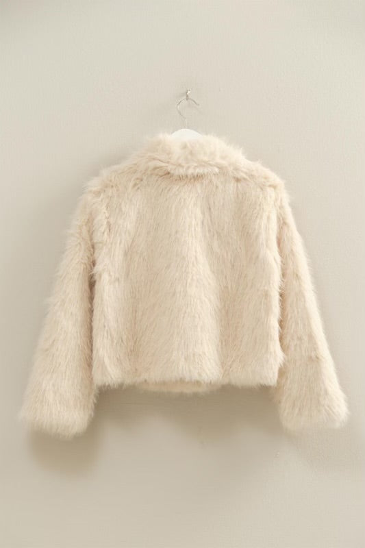 The Elevated Classic Faux Fur Jacket - Cream