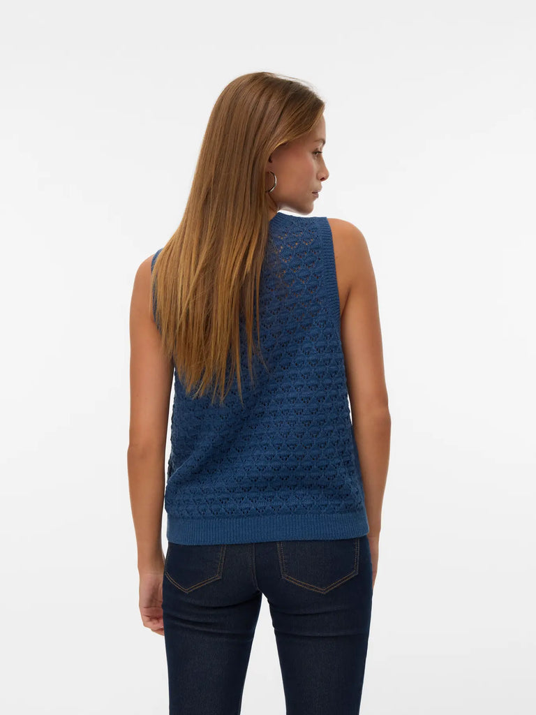 Sleeveless Knit Top - Blue
