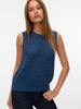 Sleeveless Knit Top - Blue