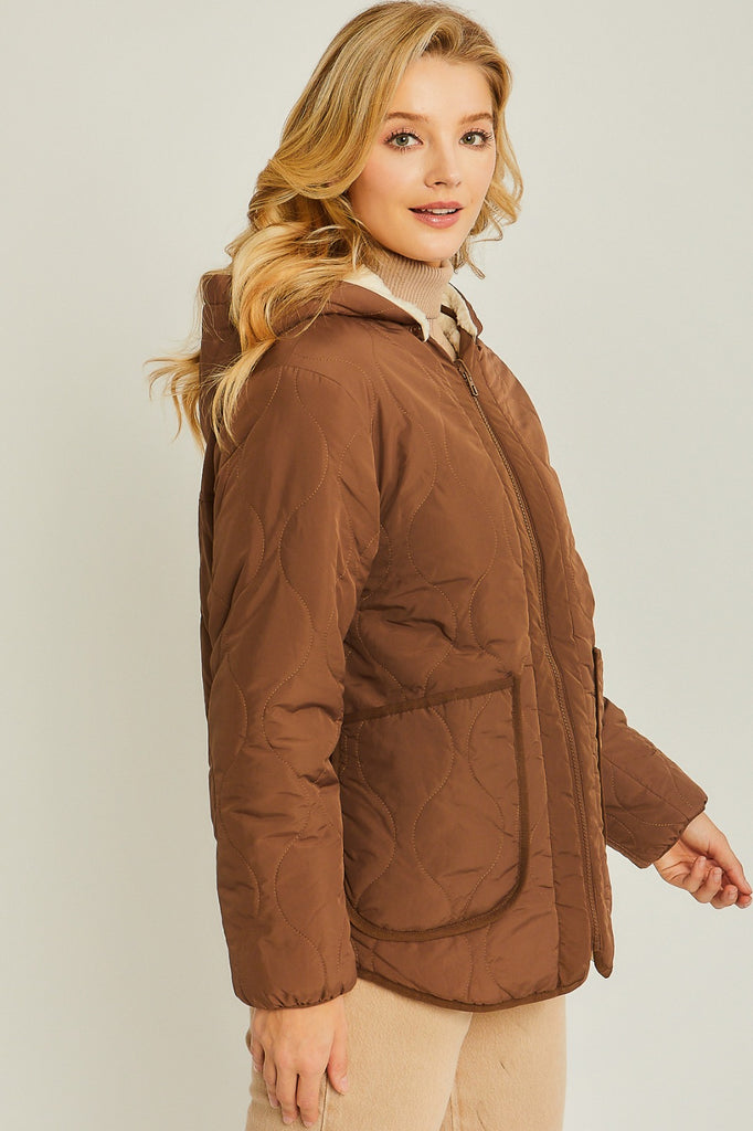 Reversible Quilted Jacket - Cocoa