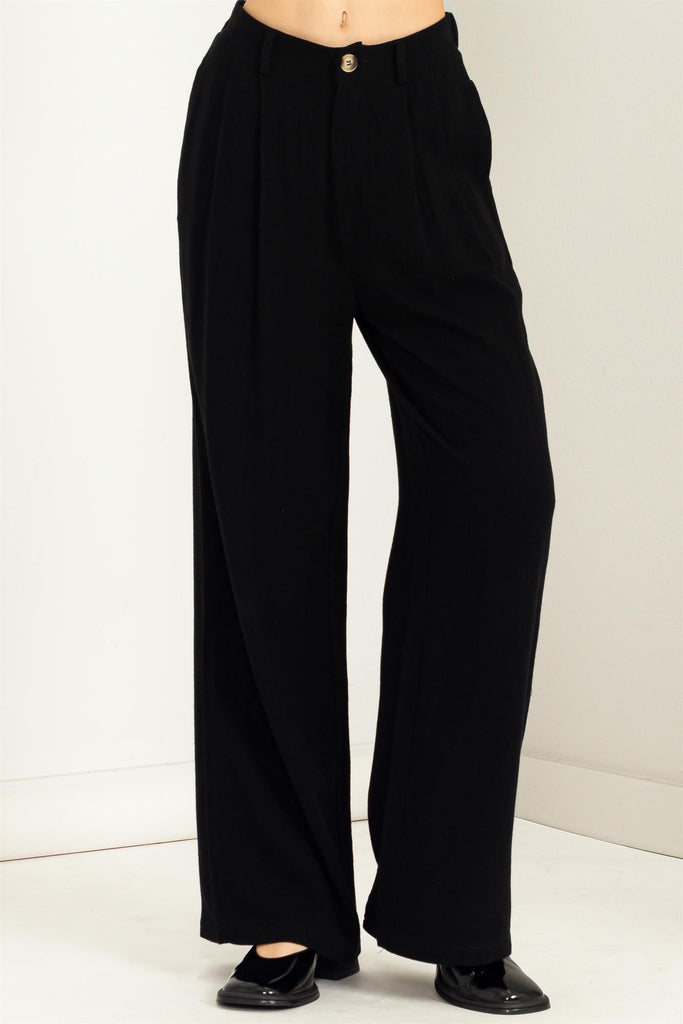 Classic Trouser Linen Pant - Black