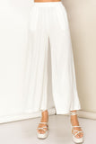 Cropped Wide Leg Linen Pant - White