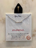 Mama Script Font Necklace - Silver