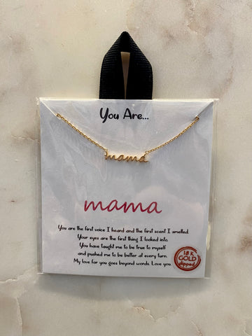 MAMA Necklace - Block Letter - Gold