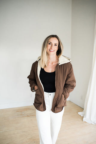 Reversible Quilted Jacket - Cream