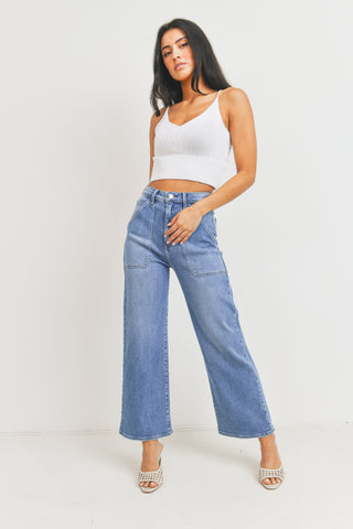 High Rise Vintage Straight Denim - White