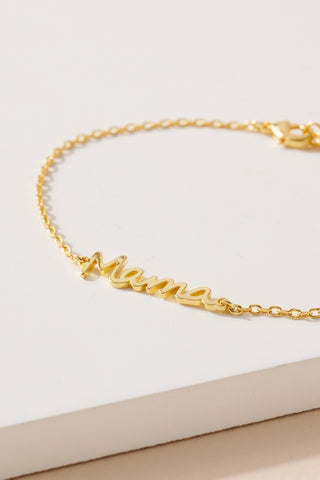 Block Letter MAMA Necklace - Silver