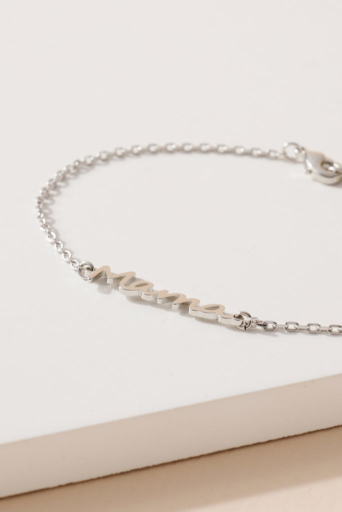 MAMA Script Bracelet - Silver