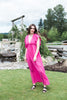 Ruffled Maxi Dress with Front Tie - Fuch
