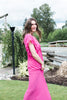 Ruffled Maxi Dress with Front Tie - Fuch