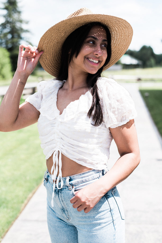 Embroidered Floral Shirt - Cream