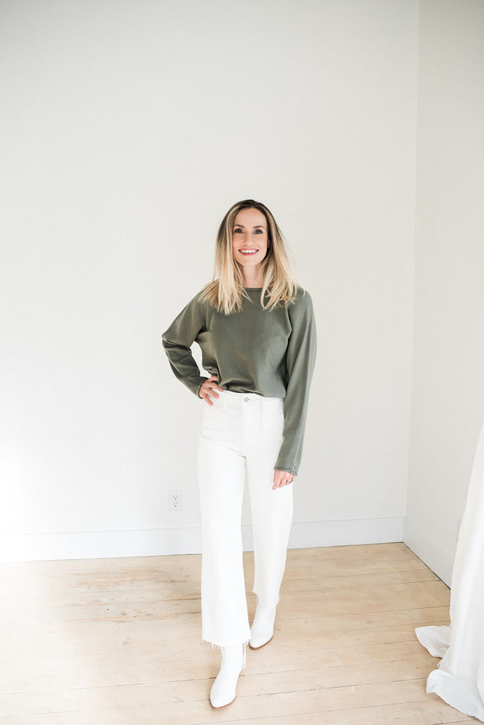 Ribbed Classic Sweater - Basil