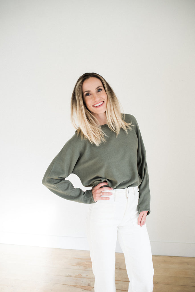Ribbed Classic Sweater - Basil
