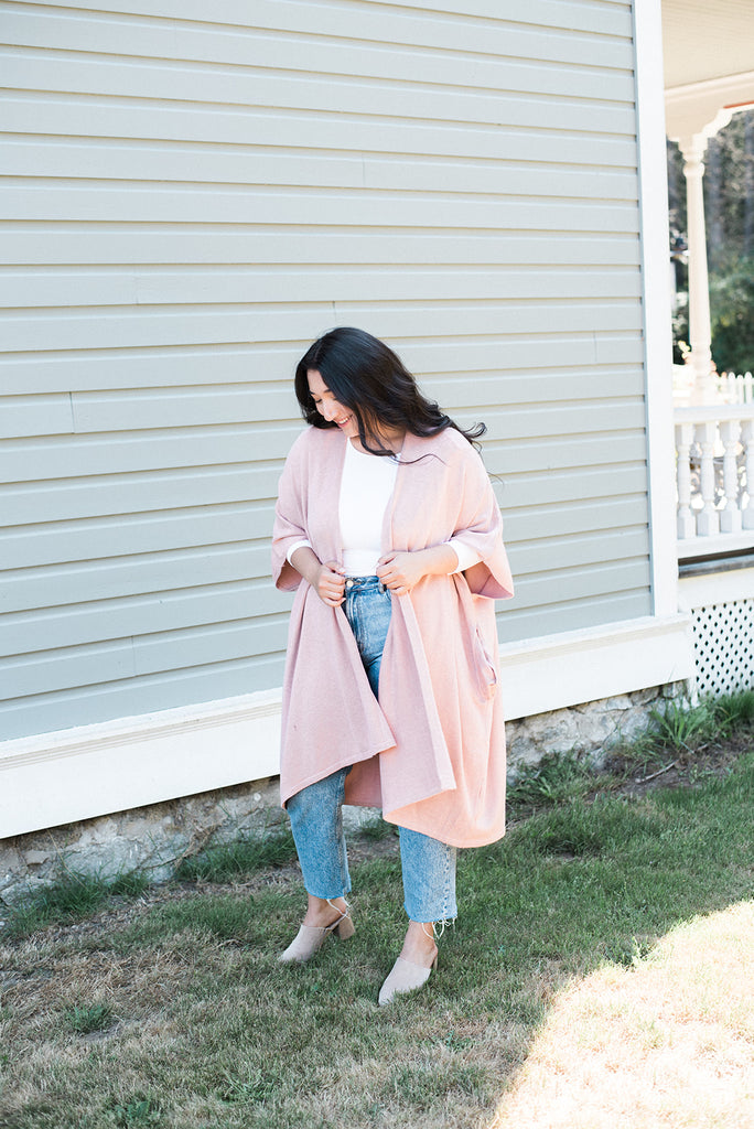 Open Drape Cardigan - Rose