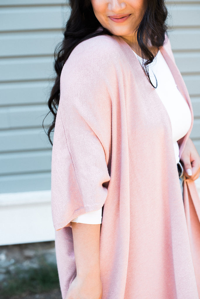 Open Drape Cardigan - Rose