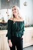 Smocked Swiss Dot Top - Green