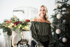 Off Shoulder Ruffle Blouse - Olive