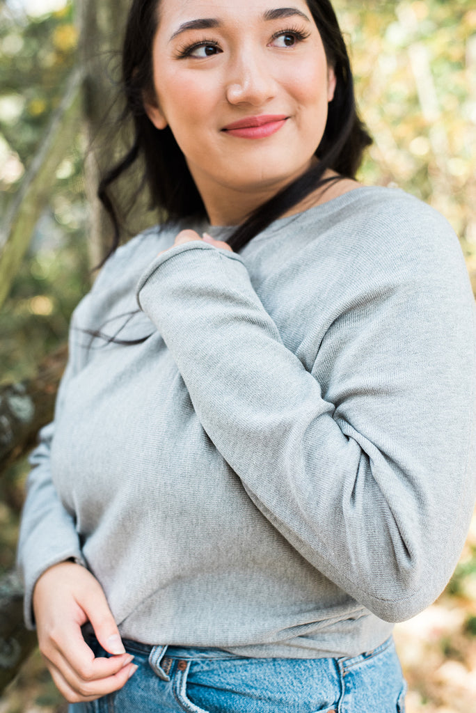 Ribbed Classic Sweater - Grey
