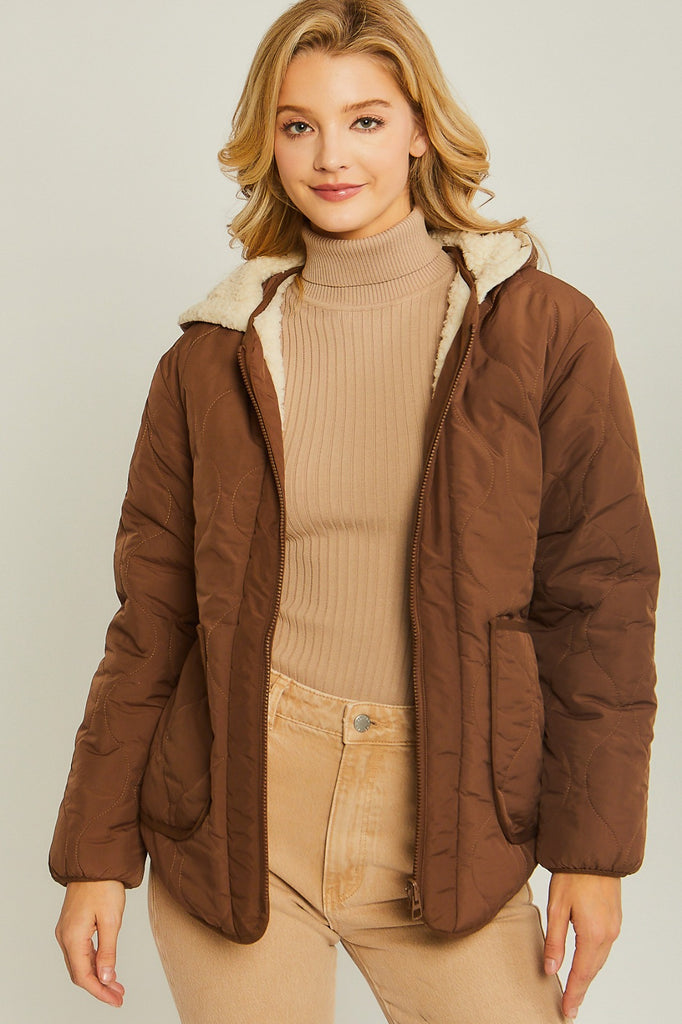 Reversible Quilted Jacket - Cocoa