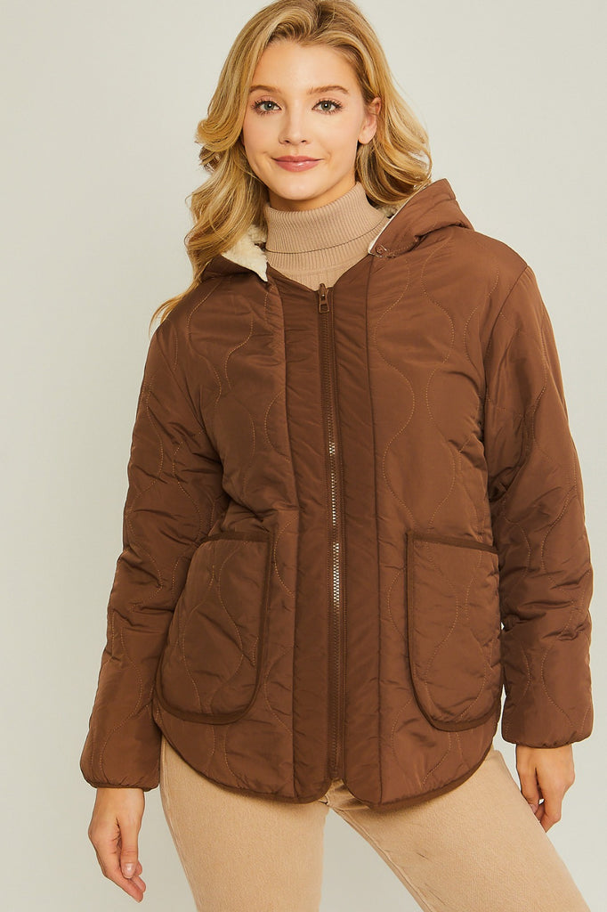 Reversible Quilted Jacket - Cocoa