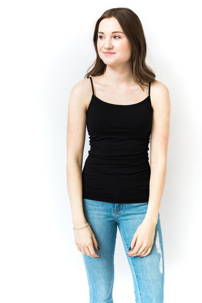 Thin Strap Tank - Black