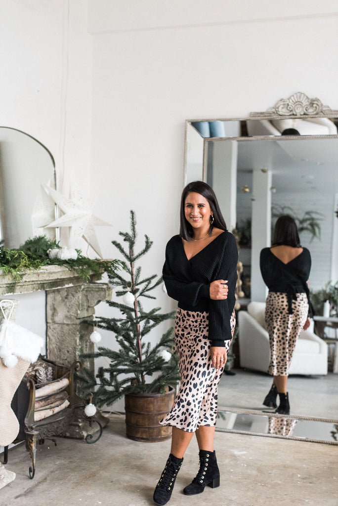 Leopard Satin Skirt